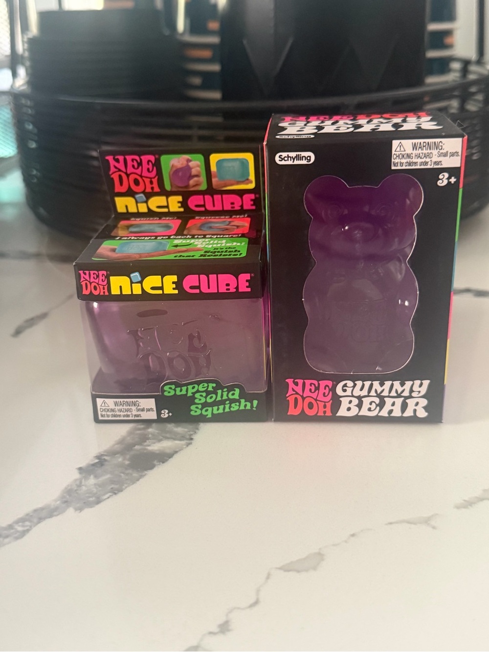 NeeDoh Gummy Bear & Nice Cube Squishies - Purple